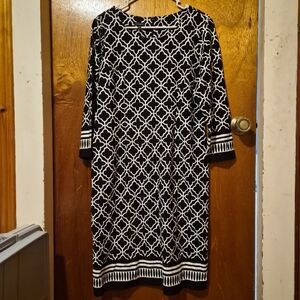 Talbots Womens Black And White Dress Size 10